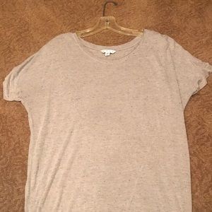 CAbi grey and black speckled short sleeve top